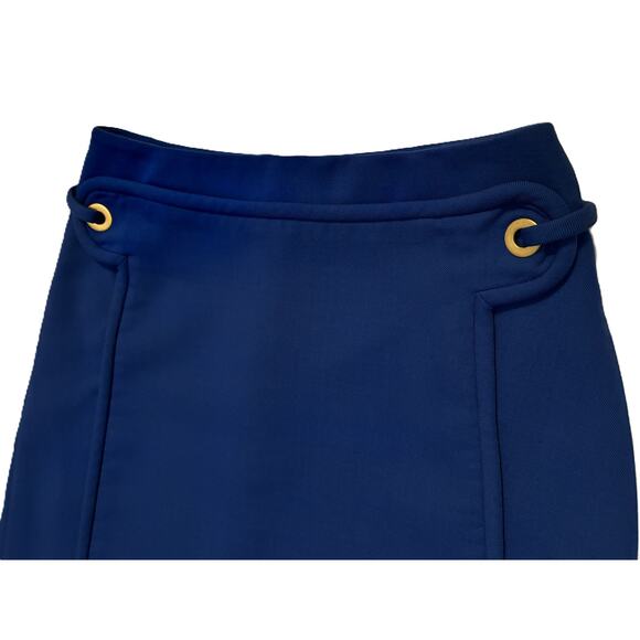 Tory Burch "Jane" Blue Dahlia Lined Wool Mini Skirt Size 2 with Pockets! - Picture 3 of 9